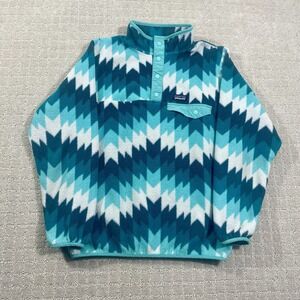 Patagonia Synchilla Snap T Youth XL Blue Geometric Aztec Fleece Jacket
